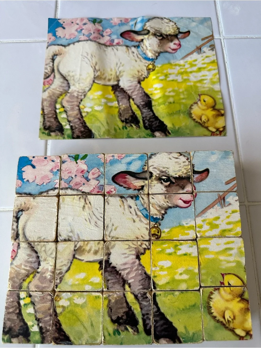 Vintage Kubus WF West German Animal Picture Cube Puzzle